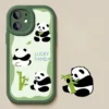 Leather Texture Panda Silicone Apple iPhone Case