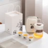 WPLSCPTC0002-02 Luxury Panda White Porcelain Travel Tea Set