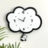 Minimalist Panda Pendulum Silent Wall Clock