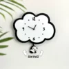 Minimalist Cloud-Shaped Panda Pendulum Silent Wall Clock