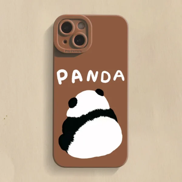 Multicolor Cute Panda Back Silicone Phone Case for Apple iPhone
