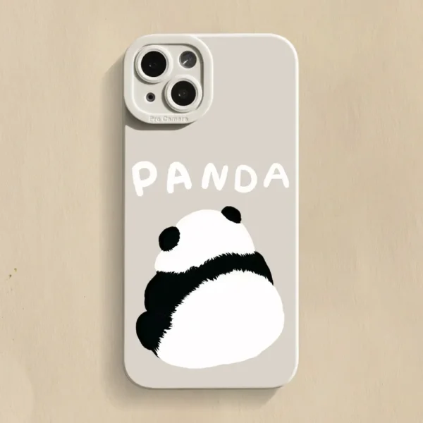 Multicolor Cute Panda Back Silicone Phone Case for Apple iPhone
