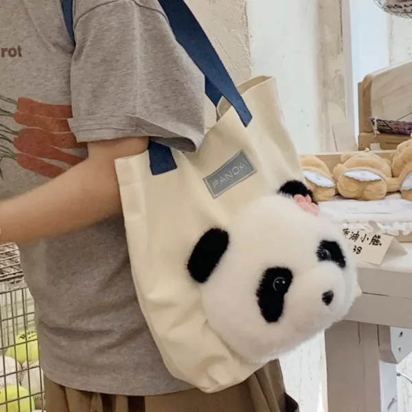 WPBGST000003-0004-02 New Style Panda Fashion Canvas Tote Bag