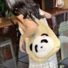 WPBGST000004 Panda Fashion Canvas Tote Bag Khaki