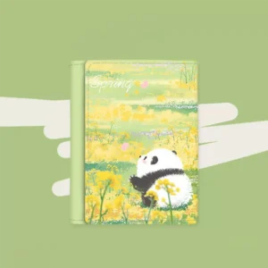 Oil Painting Panda Style Tri-Fold Short Wallet