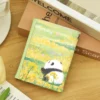 WPBGWC000160-02 Oil Painting Panda Style Tri-Fold Short Wallet