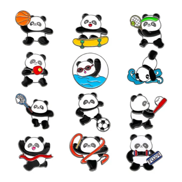 WPDCBR000126-138-02 Olympics Series Panda Commemorative Badge Lapel Pin Brooch