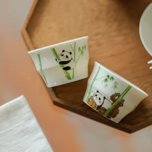 Original Panda Hand-Painted White Porcelain Teacup