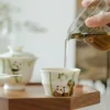 WPLSCPTC0004-0005-02 Original Cute Panda Playing Hand-Painted White Porcelain Tea Cup