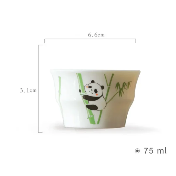WPLSCPTC0005 Original Panda Hand-Painted White Porcelain Teacup