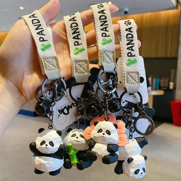 WPDCCM000063-0066 Wooden Panda Keychain