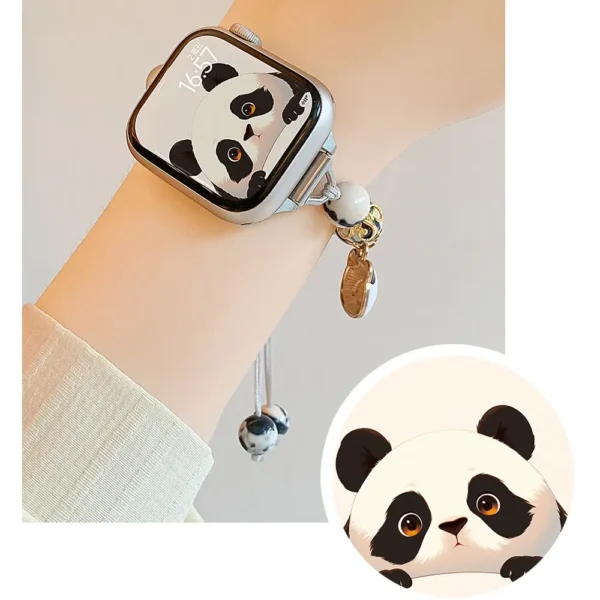 WPASWB000275-0279-03 Original Unique Panda Beaded Bracelet Style Apple Watch Band