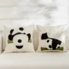 WPHHCS000002-0007-02 Panda Embroidery Decorative Cushion Throw Pillow for Sofa