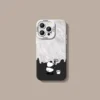 White Panda Painter Series Silicone Apple iPhone Case