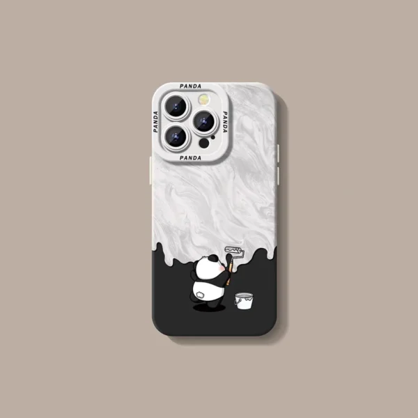WPASPC000449 White Panda Painter Series Silicone Apple iPhone Case