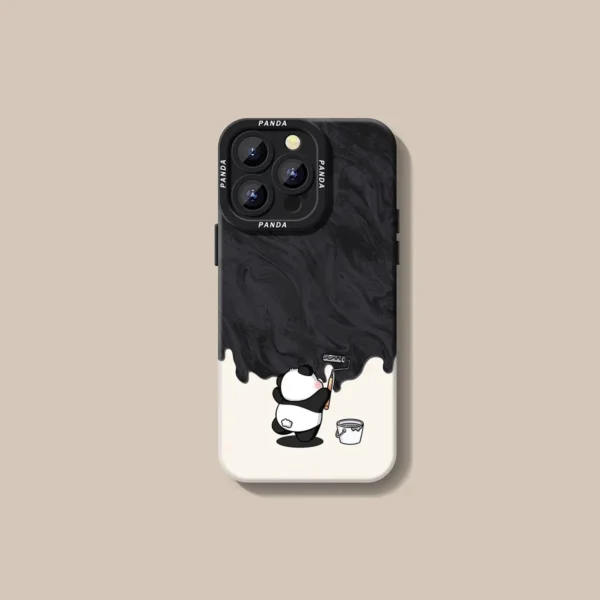 WPASPC000497 Mutil-Color Panda Painter Series Silicone Apple iPhone Case