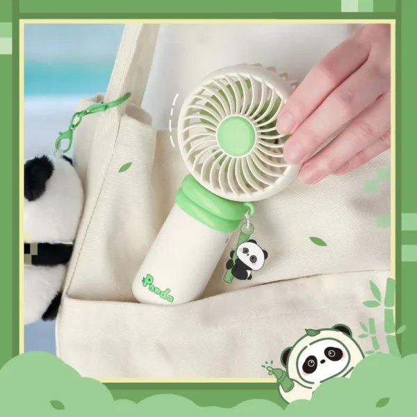 WPLSFN000229-02 Panda Pendant Mini Handheld Portable Fan with USB Charging