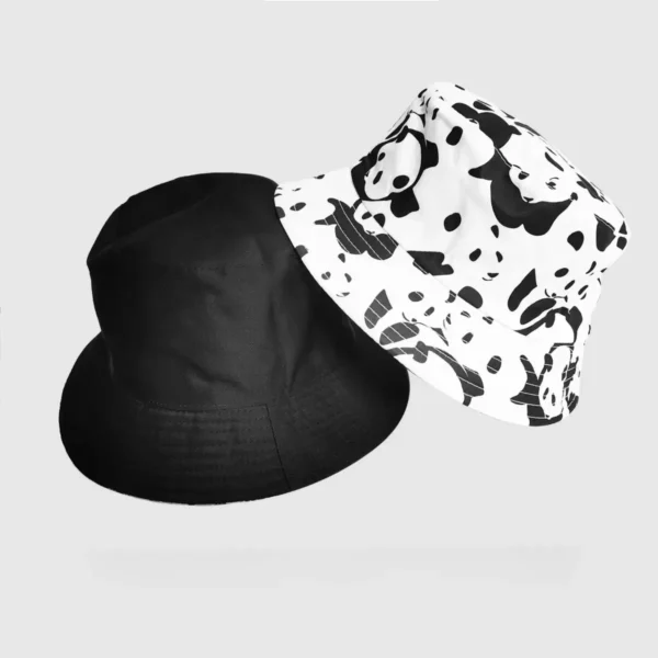 WPCTHABH0077-02 Panda Print Reversible Bucket Hat