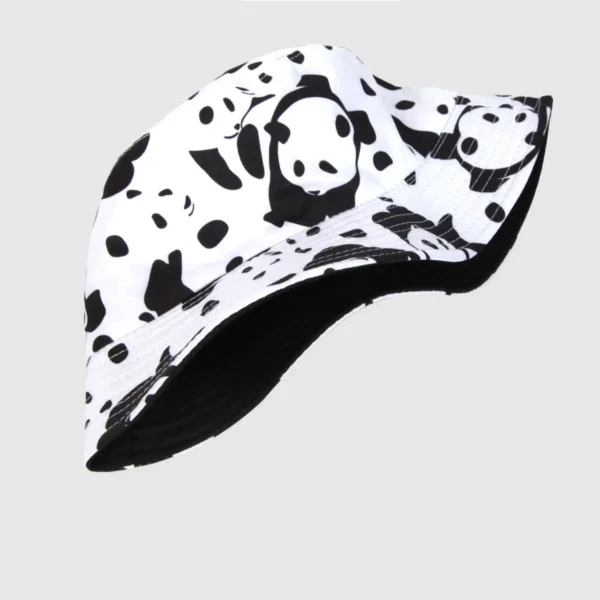 WPCTHABH0077-03 Panda Print Reversible Sun Protection Bucket Hat