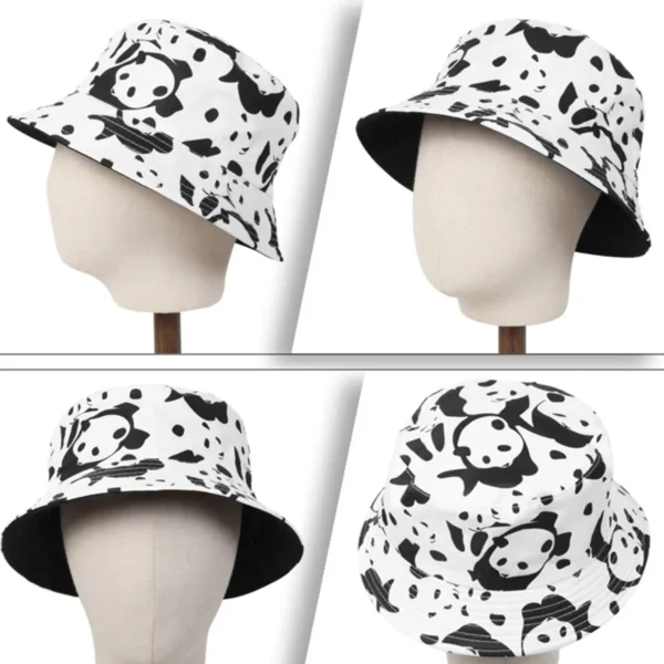 WPCTHABH0077-06 Panda Print Reversible Sun Protection Bucket Hat