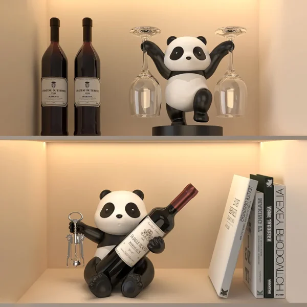 WPDTOM000019-0023-01 Panda Wine Rack Luxury Home Decor Ornament