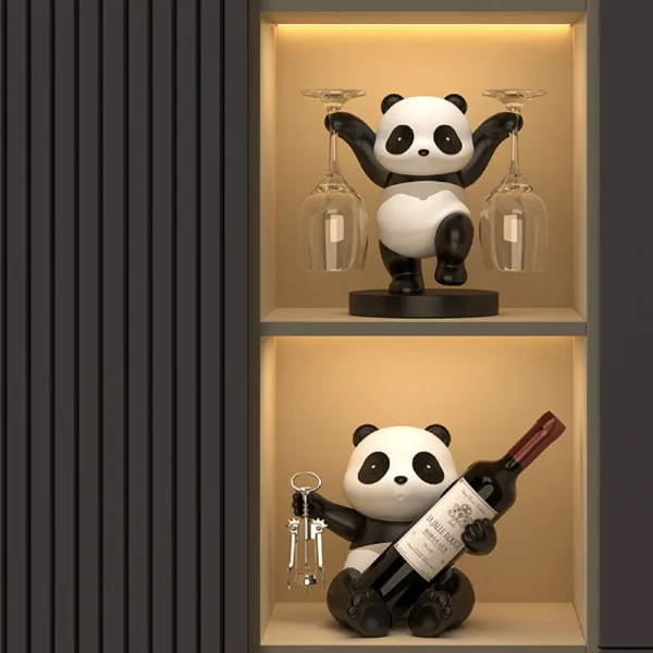 WPDTOM000019-0023-02 Panda Wine Rack Luxury Home Decor Ornament