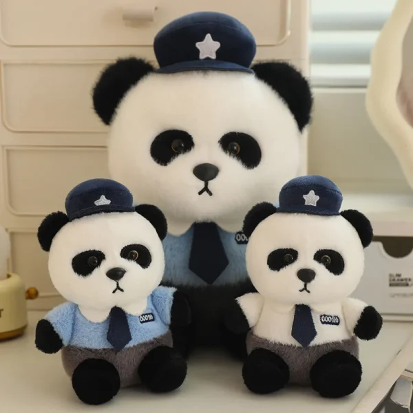 WPDTPT000077-0082 Police Panda Plush Toy Doll