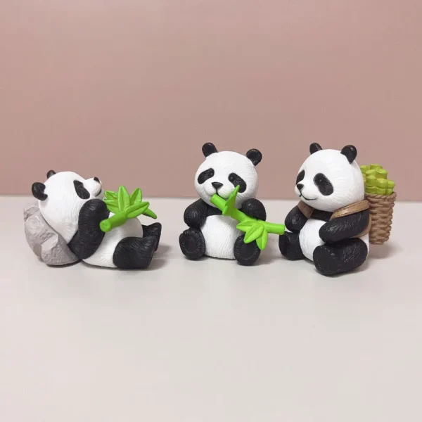 Realistic Panda and Bamboo Series Mini Desk Decor Figurines
