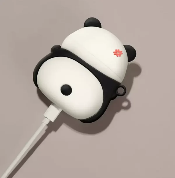 WPASEC000207-03 Realistic Panda Huahua Silicone Apple AirPods Protection Case