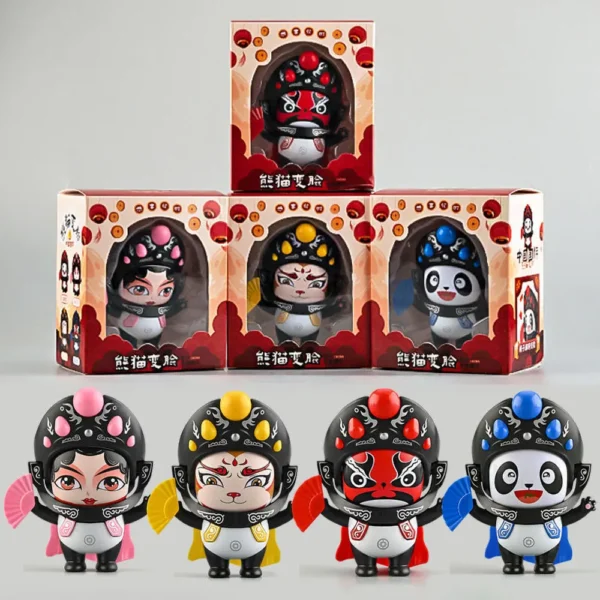 WPDTOM000010-0013-02 Sichuan Opera Face-Changing Panda Doll Traditional Desk Decor