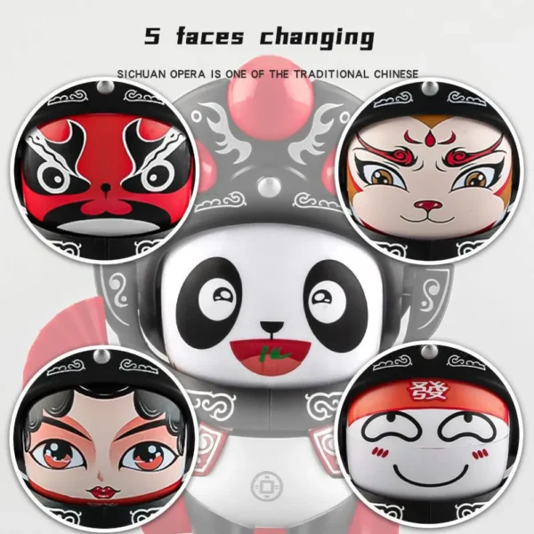 WPDTOM000010-0013-03 Sichuan Opera Face-Changing Panda Doll Traditional Desk Decor
