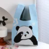 WPBGWB000072 Sleepy Panda Small Woven Tote Bag Light Blue