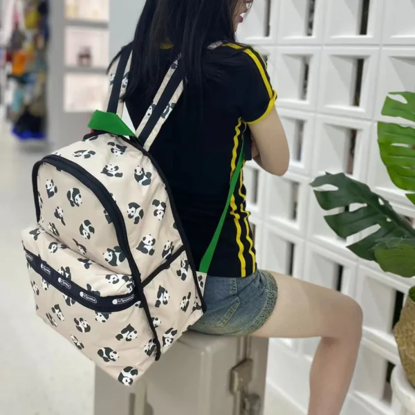 Stylish Minimalist Panda Pattern Women's Casual Backpack