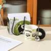WPLSCPMU0179-03 Trendy Checkered Color-Block Panda Pattern Coffee Mug