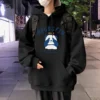 WPCTSS000285 Trendy Panda Vintage Hoodie for Men Black