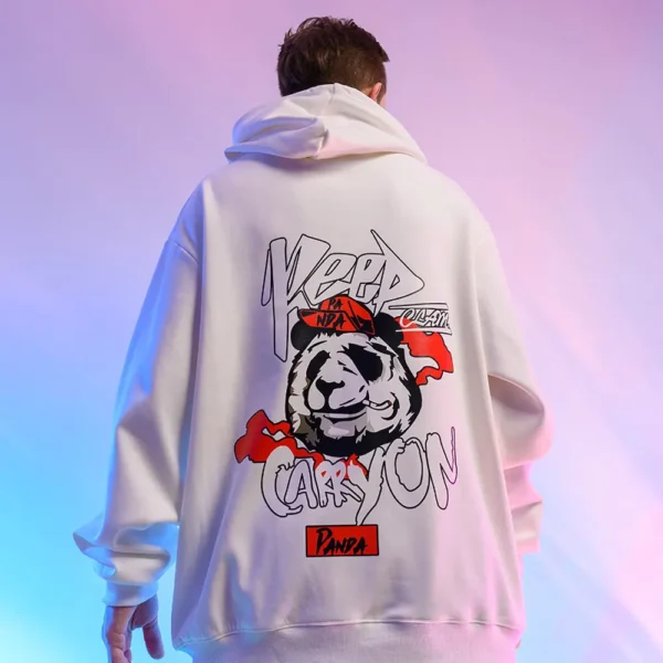 WPCTSS000267 Trendy Panda Streetwear Hip-Hop Style Oversized Hoodie