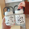 WPLSCPPC0049-0052-02 Various Cute Panda Pattern Portable Glass Straw Travel Cup