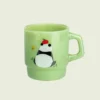 WPLSCPMU0223 Vintage Jade-Colored Cute Panda Glass Mug
