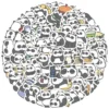 100 Original Cartoon Panda Stickers Journal Scrapbook Notebook