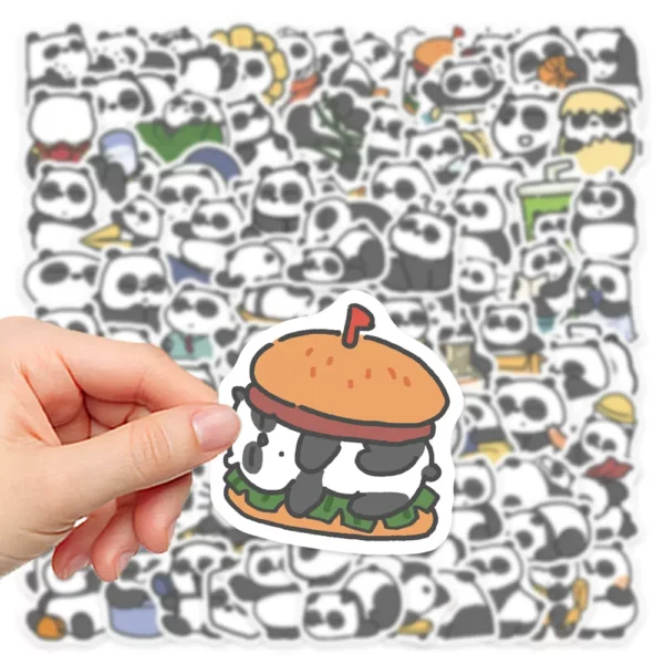 100 Original Cartoon Panda Stickers Journal Scrapbook Notebook