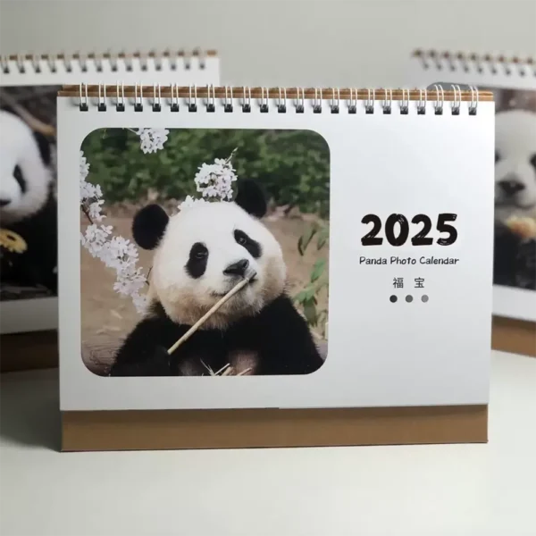 WPLSCD000359 2025 Cute Poplular Panda Photo Calendar Desk Decor Calendar