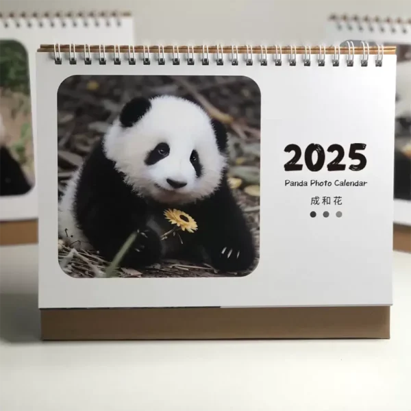 WPLSCD000358 2025 Cute Poplular Panda Photo Calendar Desk Decor Calendar
