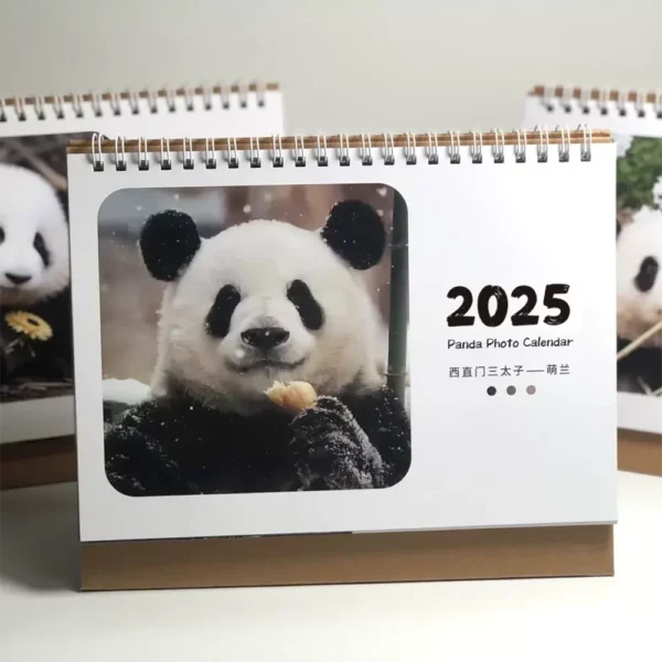 WPLSCD000360 2025 Cute Poplular Panda Photo Calendar Desk Decor Calendar
