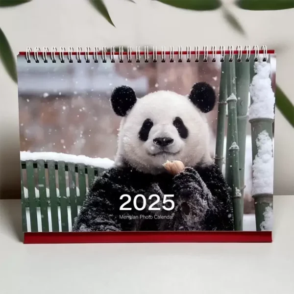 WPLSCD000361 2025 Cute Poplular Panda Photo Calendar Desk Decor Calendar