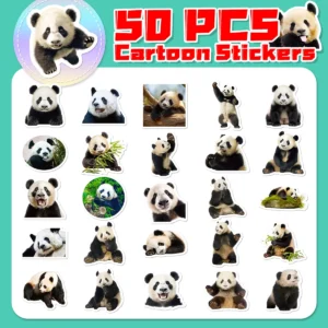 50 Panda Photo Stickers Cute Panda Emoji Sticker Pack