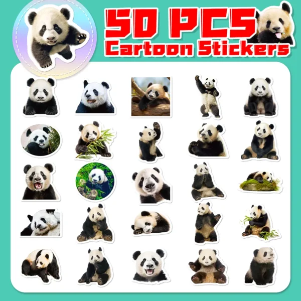 WPDCSK000261-06 50 Panda Photo Stickers Cute Panda Emoji Sticker Pack