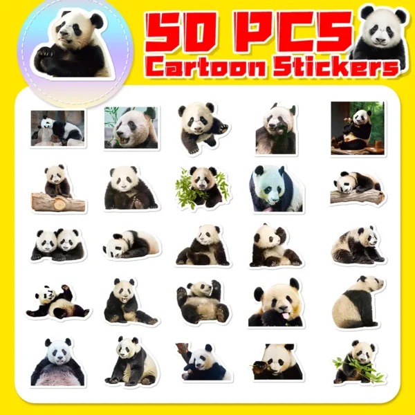 WPDCSK000261-07 50 Panda Photo Stickers Cute Panda Emoji Sticker Pack