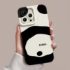 WPASPC000849 Abstract Style Panda Color Apple iPhone Case White