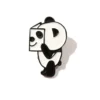 WPDCBR000184-01 Abstract Style Reading Panda Brooch Cute Alloy Badge Travel Gift