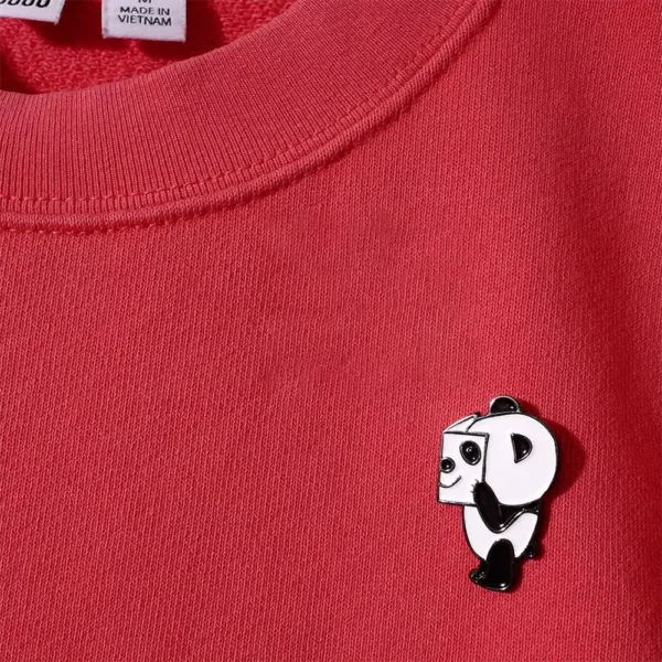 WPDCBR000184-02 Abstract Style Reading Panda Brooch Cute Alloy Badge Travel Gift